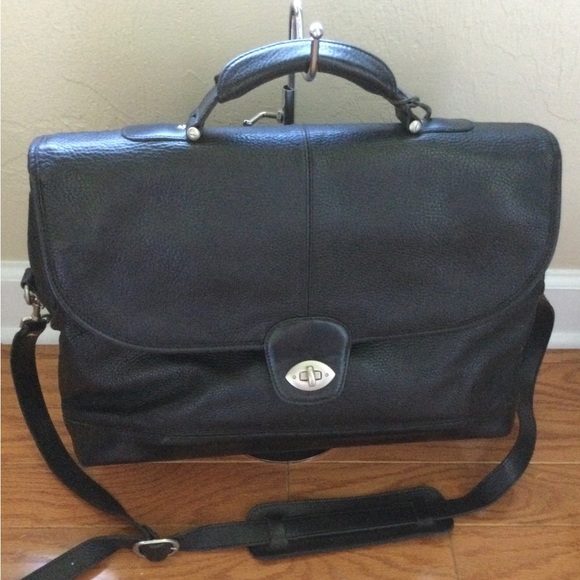 Hartmann Lombardi Pebble and Smooth Leather numbered briefcase - Picture 1 of 16